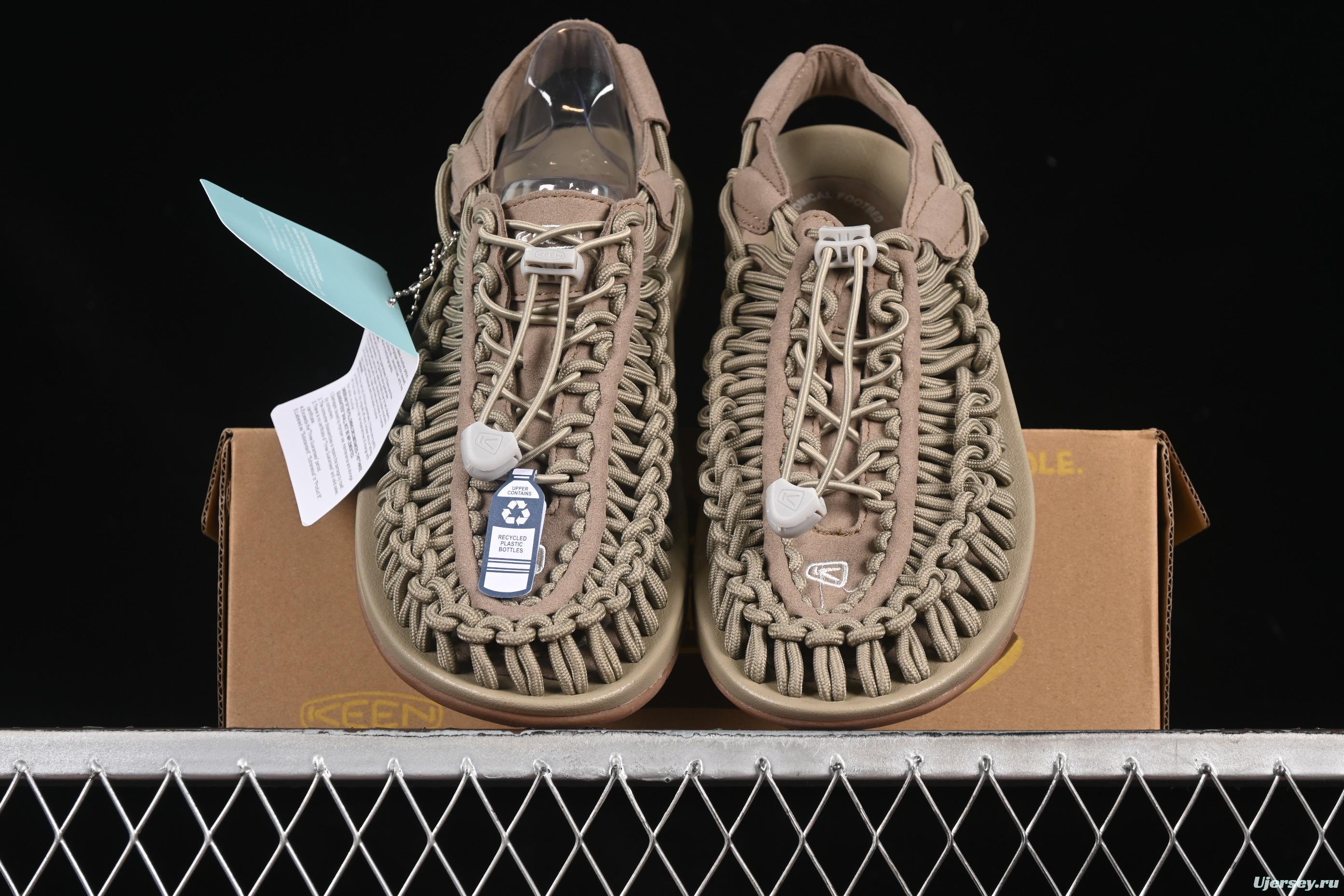 Keen Uneek Flat-M Woven Elastic Strap Outdoor Water Sports Sandals - 1025169 CORNSTALK