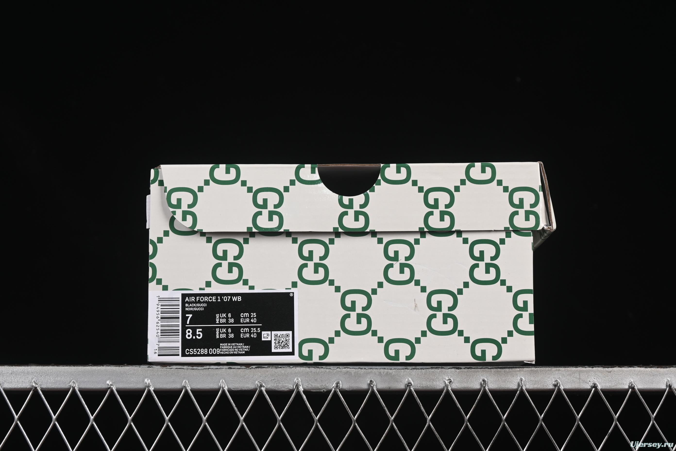 Nike Air Force 1'07 Low Gucci Collaboration Dual-Tone Mini Swoosh Casual Sneakers - CS5288-009