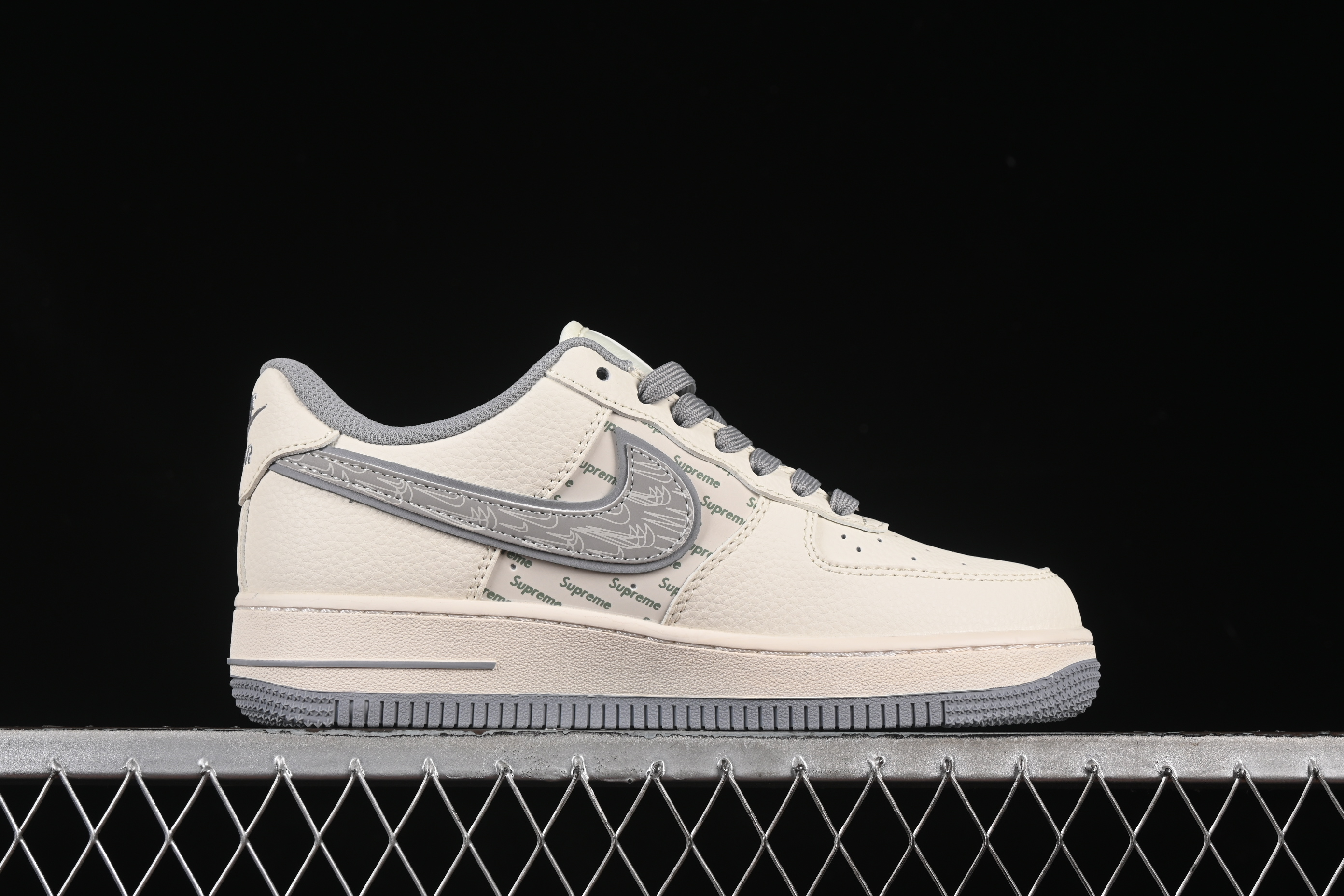 Nike Air Force 1 '07 Low Supreme Collaboration Beige Multi-Swoosh Casual Sneakers - XX3168-147