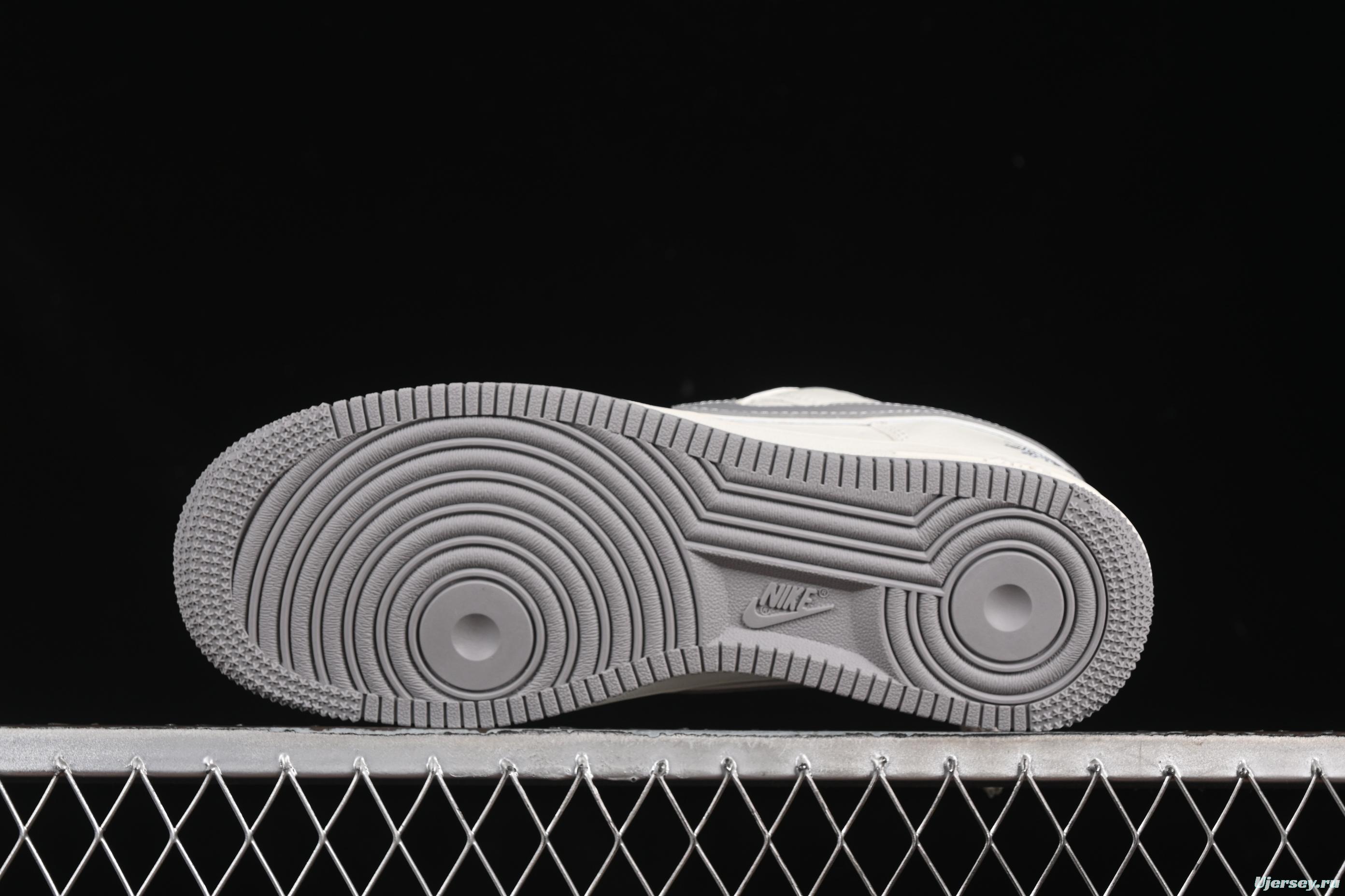 Nike Air Force 1'07 Low Stussy Collaboration Grey Swoosh Grey Base Red Label Casual Sneakers - CS5288-008