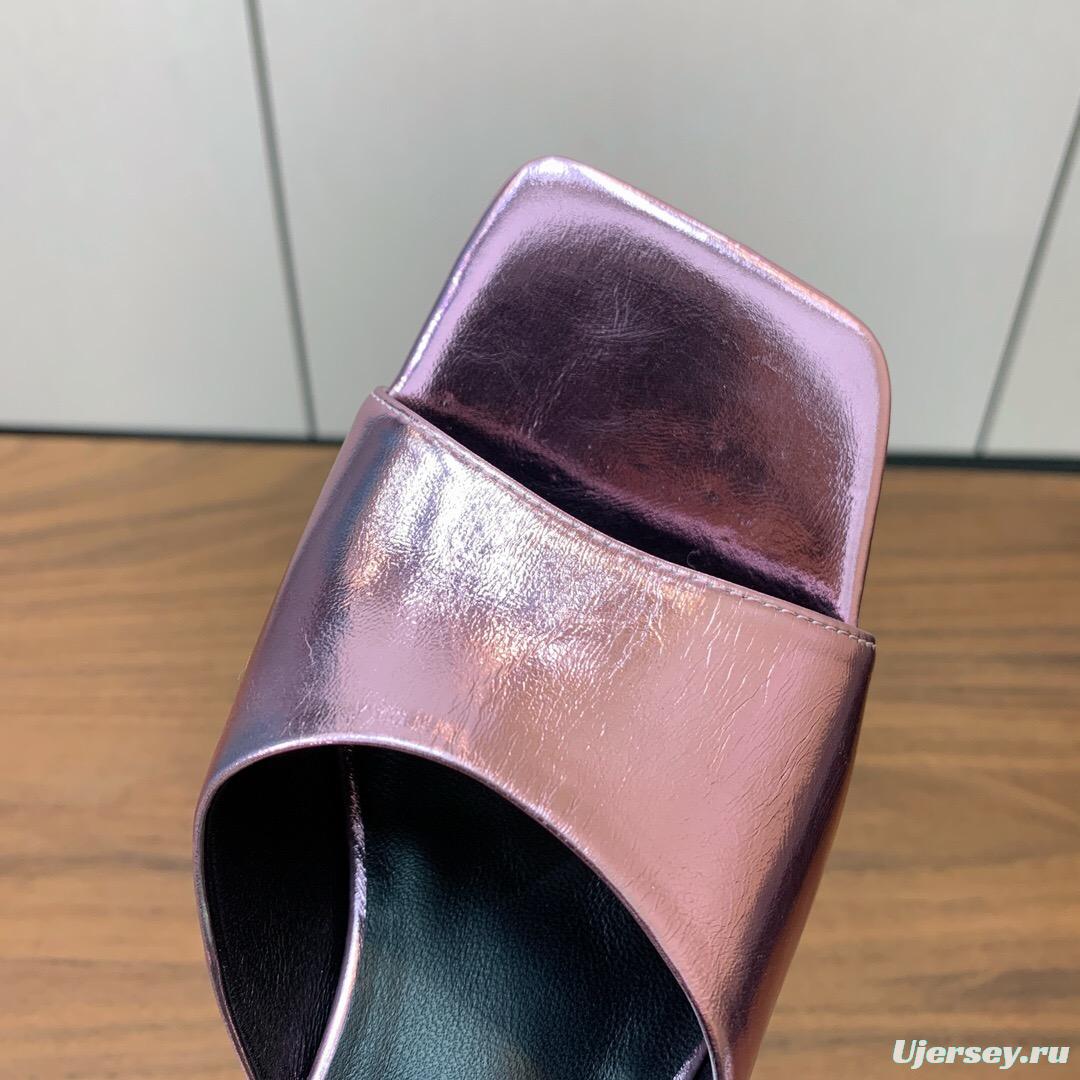 2025 Women VERSACE Pink Leather Slippers