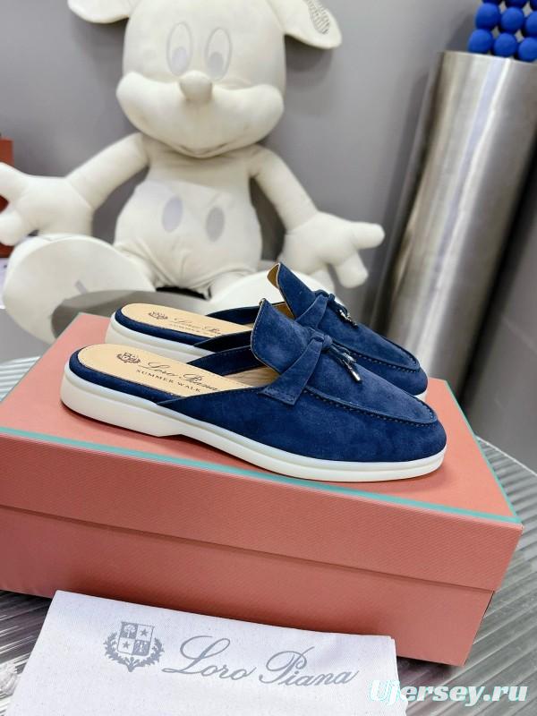 2024 Slippers LP Blue Suede Loafers