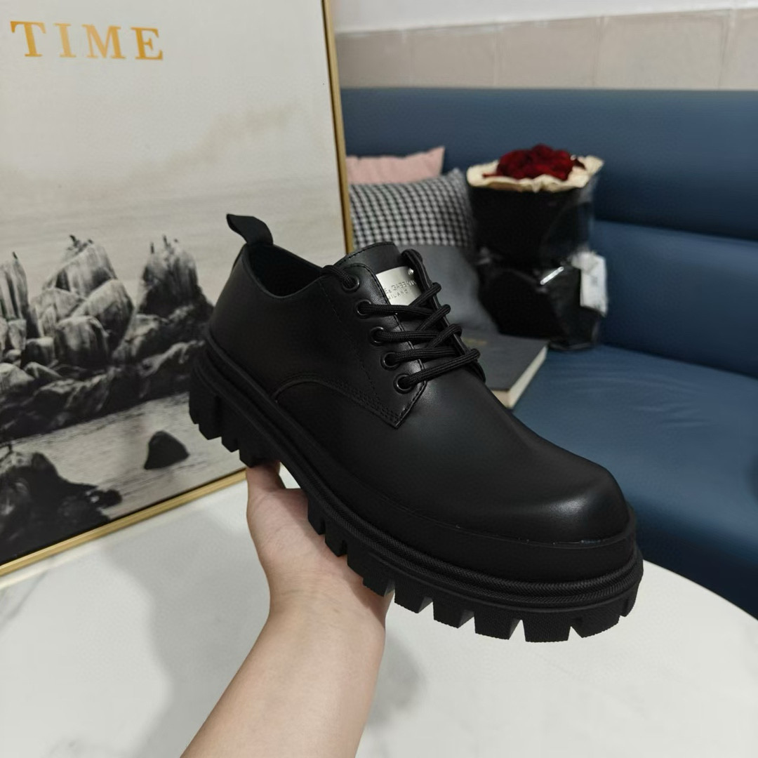 2024 Men Dolce & Gabbana Black Leather Derby MJ00310