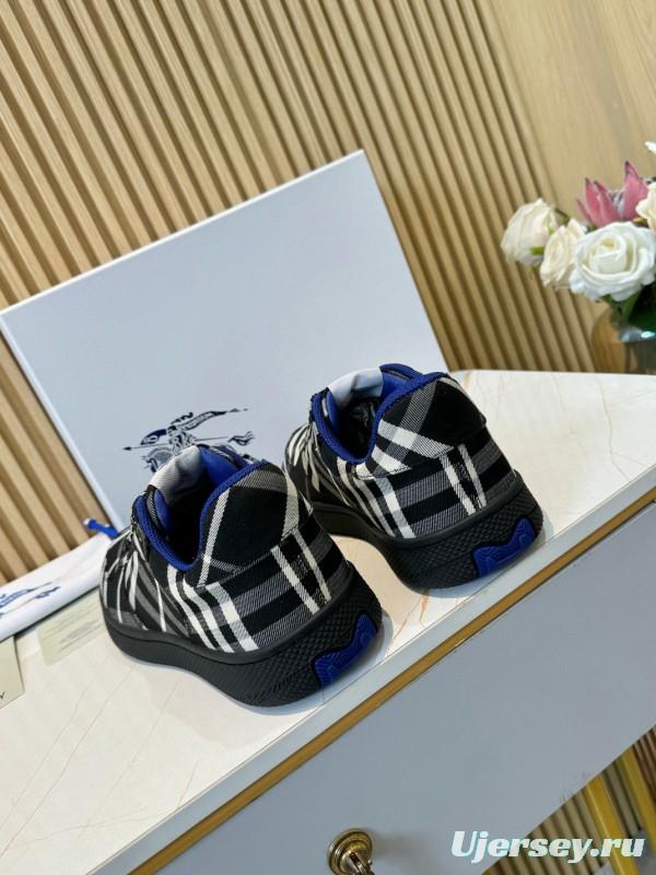 2024 Unisex Burberry Black White Classic Cotton Sneakers MJ00320