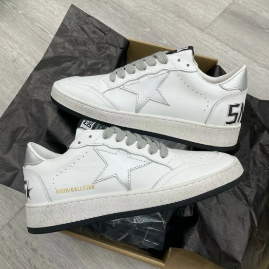 2024 Unisex GGDB White Silver Leather Sneakers MJ00260