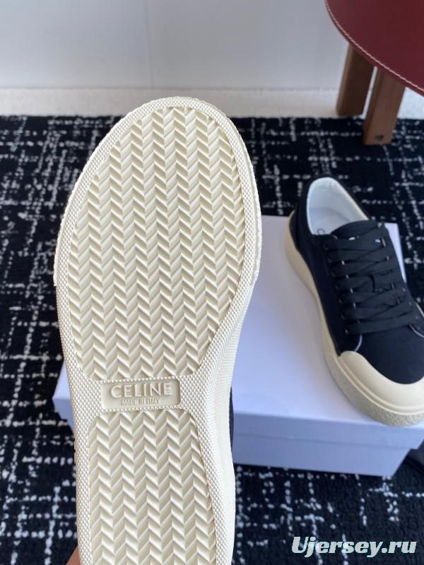 2025 Women Celine Black Canvas Sneakers CR-03
