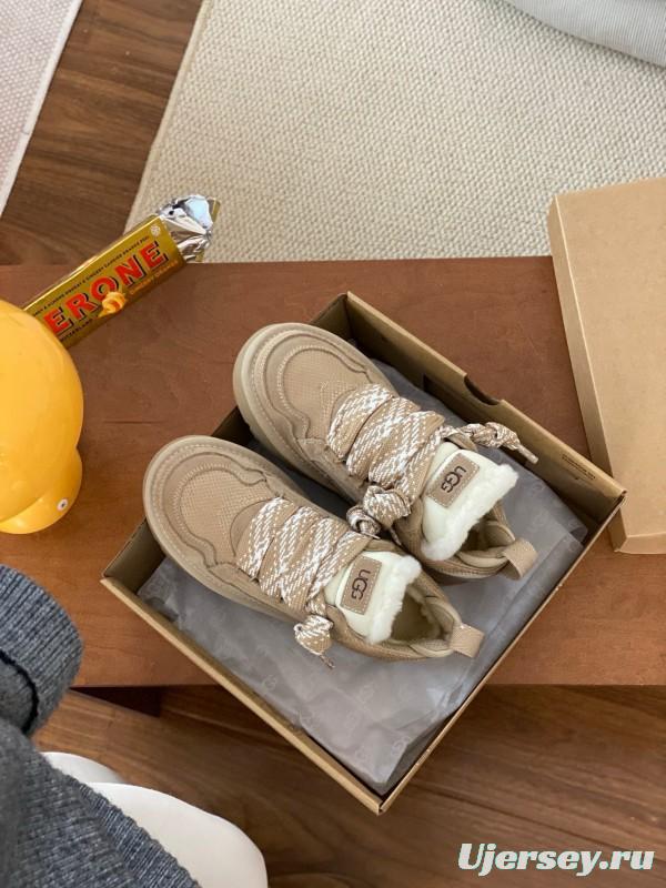 2024 Women UGG Beige Suede Textile Casual Shoes MJ00290