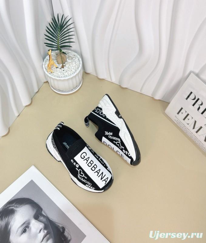 2024 Kids Dolce & Gabbana Red Black White Nylon Sneaker