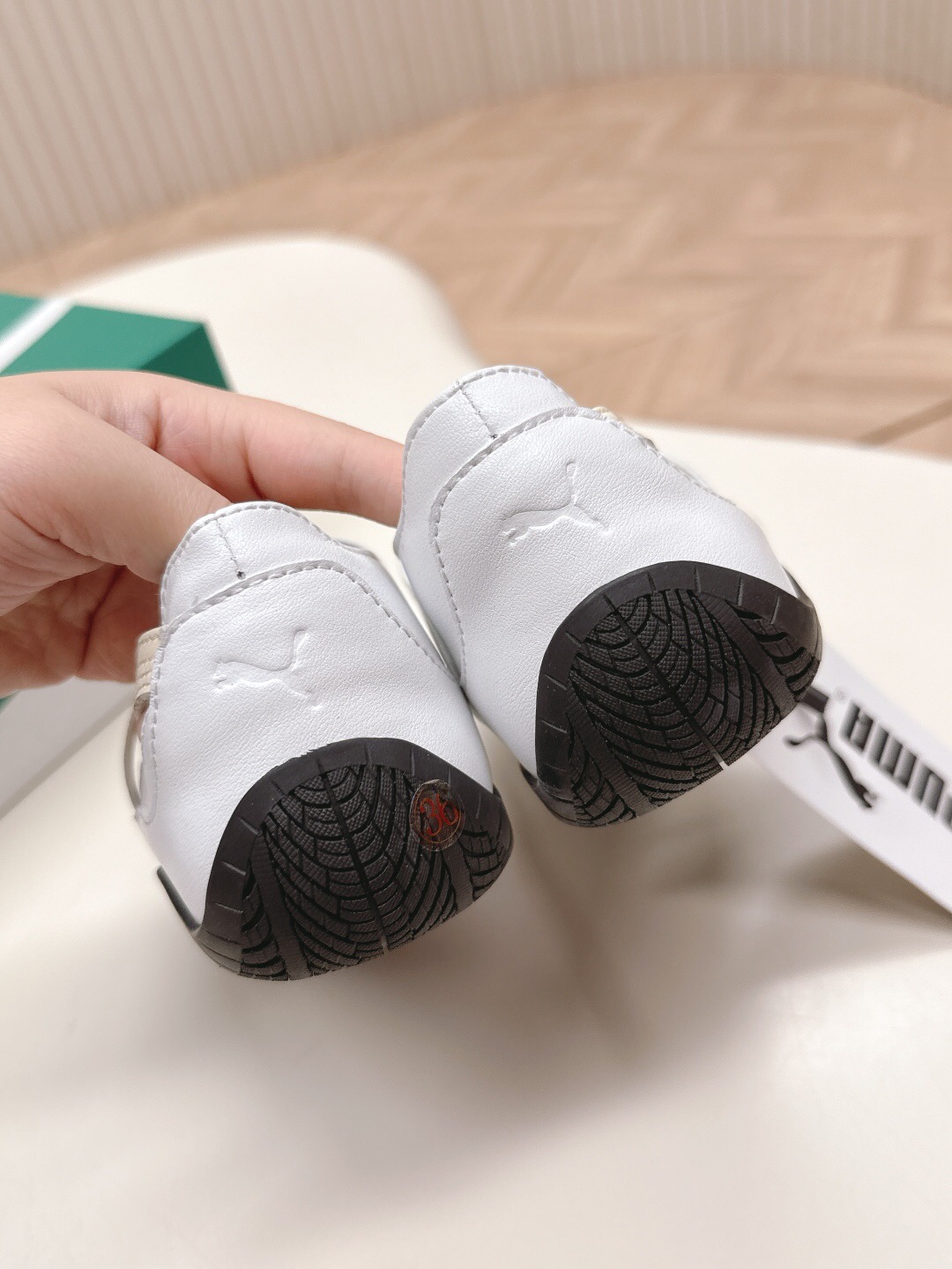 2025 Women PUMA White Leather Ballet Style Shoes