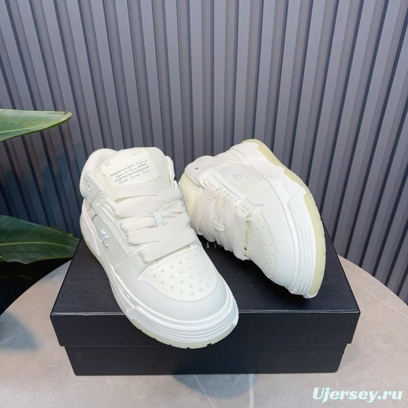 2024 Unisex Amiri White Leather Sneakers MJ00360