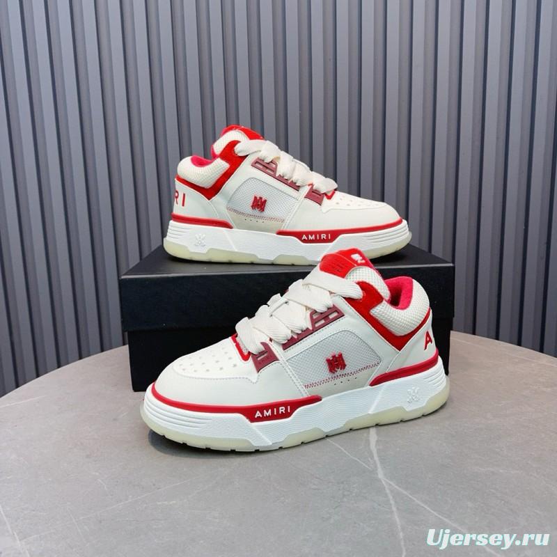 2024 Unisex Amiri White Red Leather Sneakers MJ00360