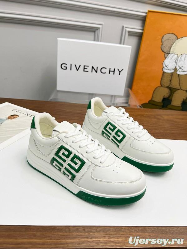 2024 Men Givenchy White Green Leather Sneakers MJ00380