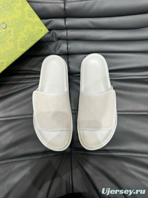 2024 Gucci White Fabric Slippers MJ00200