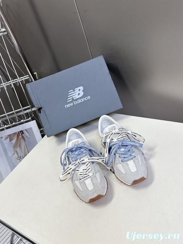 2025 Unisex New Balance Grey White Mesh Suede Running Sneakers