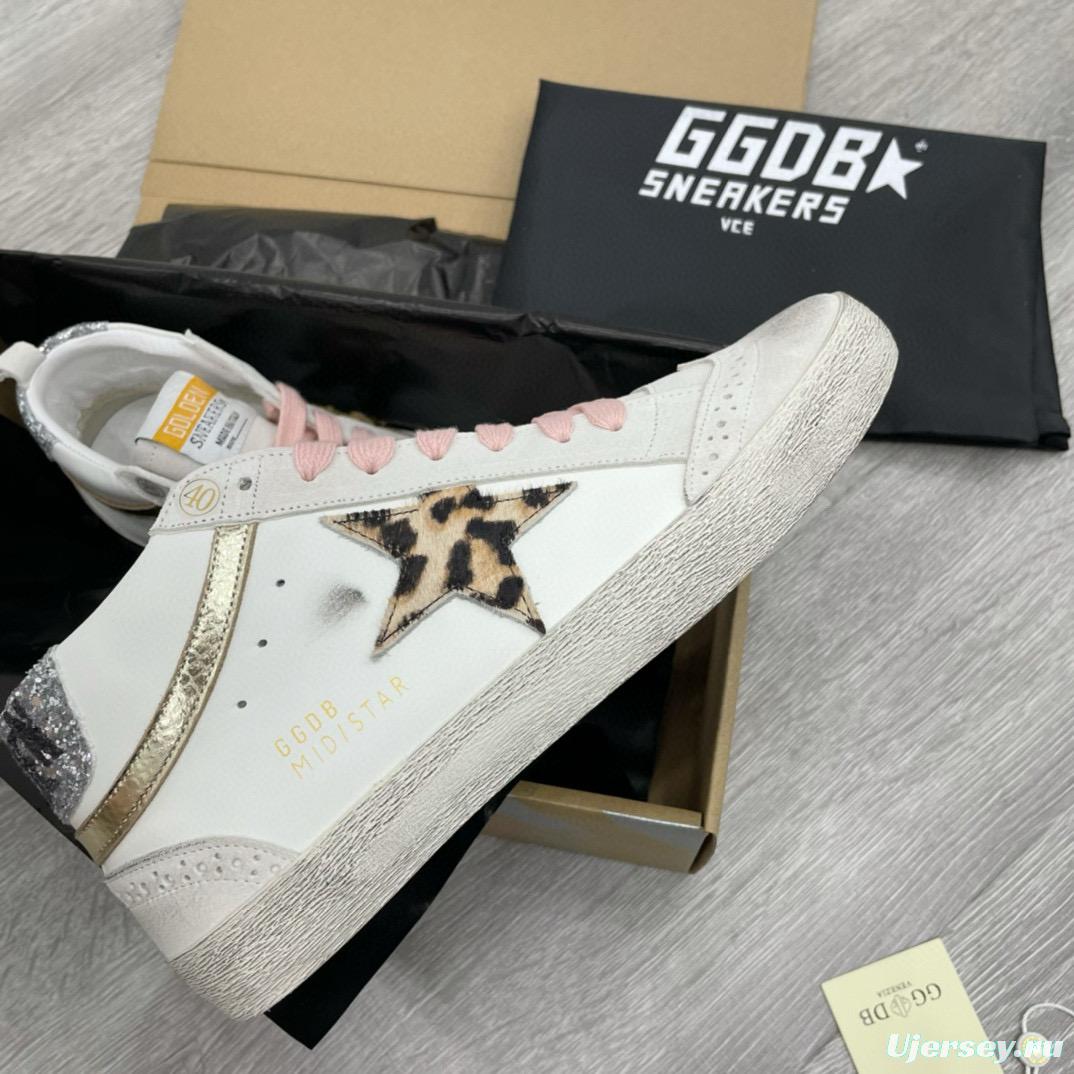 2024 Unisex GGDB White Pink Leather Suede High Top Sneakers MJ00300