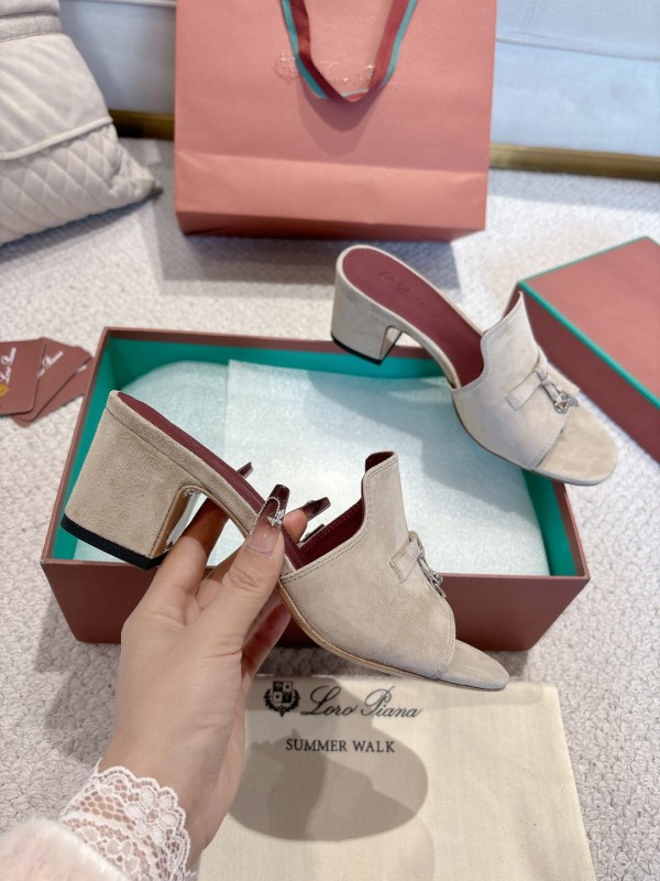 2025 Women LP Beige Suede Heels LY00390