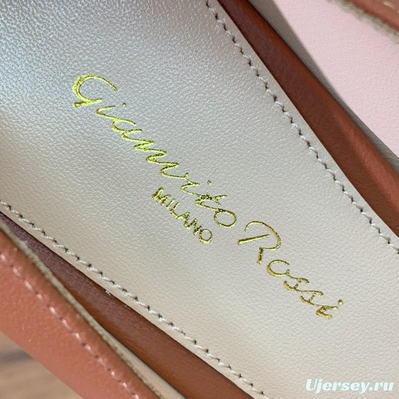2025 Women Gianvito Rossi Brown Leather Heels KFY00300