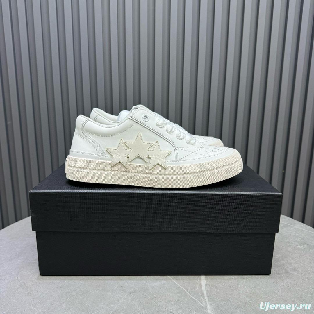 2024 Unisex Amiri White Leather Sneakers MJ00300
