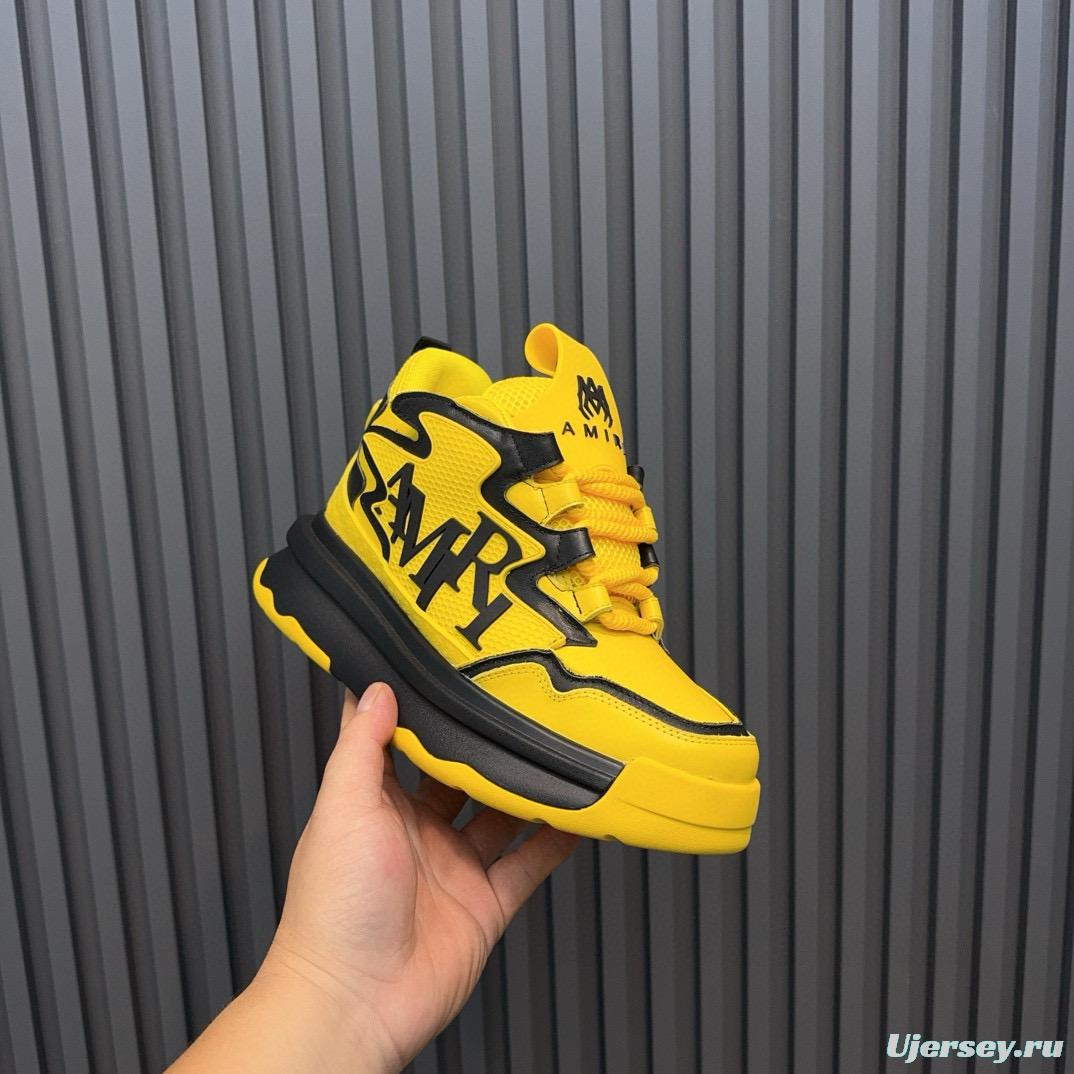 2024 Unisex Amiri Yellow Black Leather Sneakers MJ00410