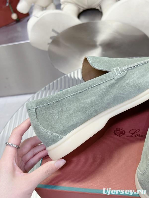 2025 Men LP Light Green Suede Loafers LY00260