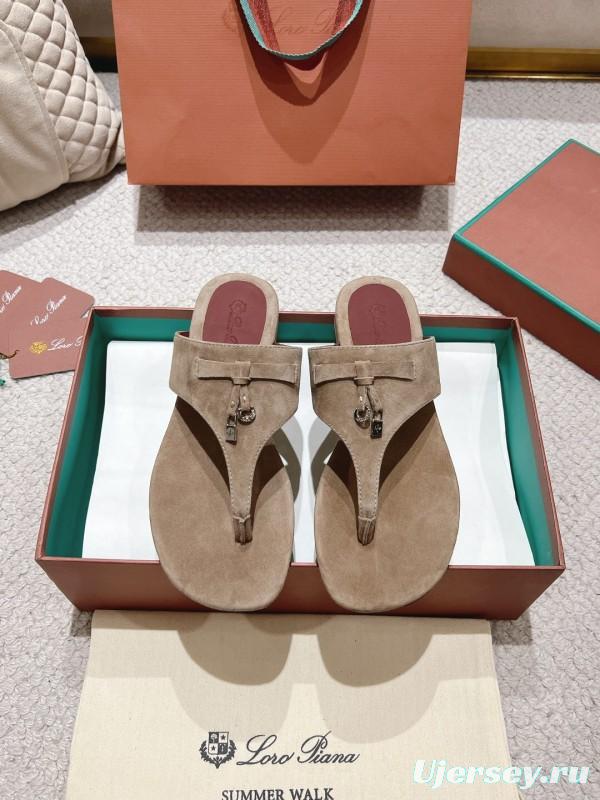 2025 LP Beige Suede Slippers LY00250