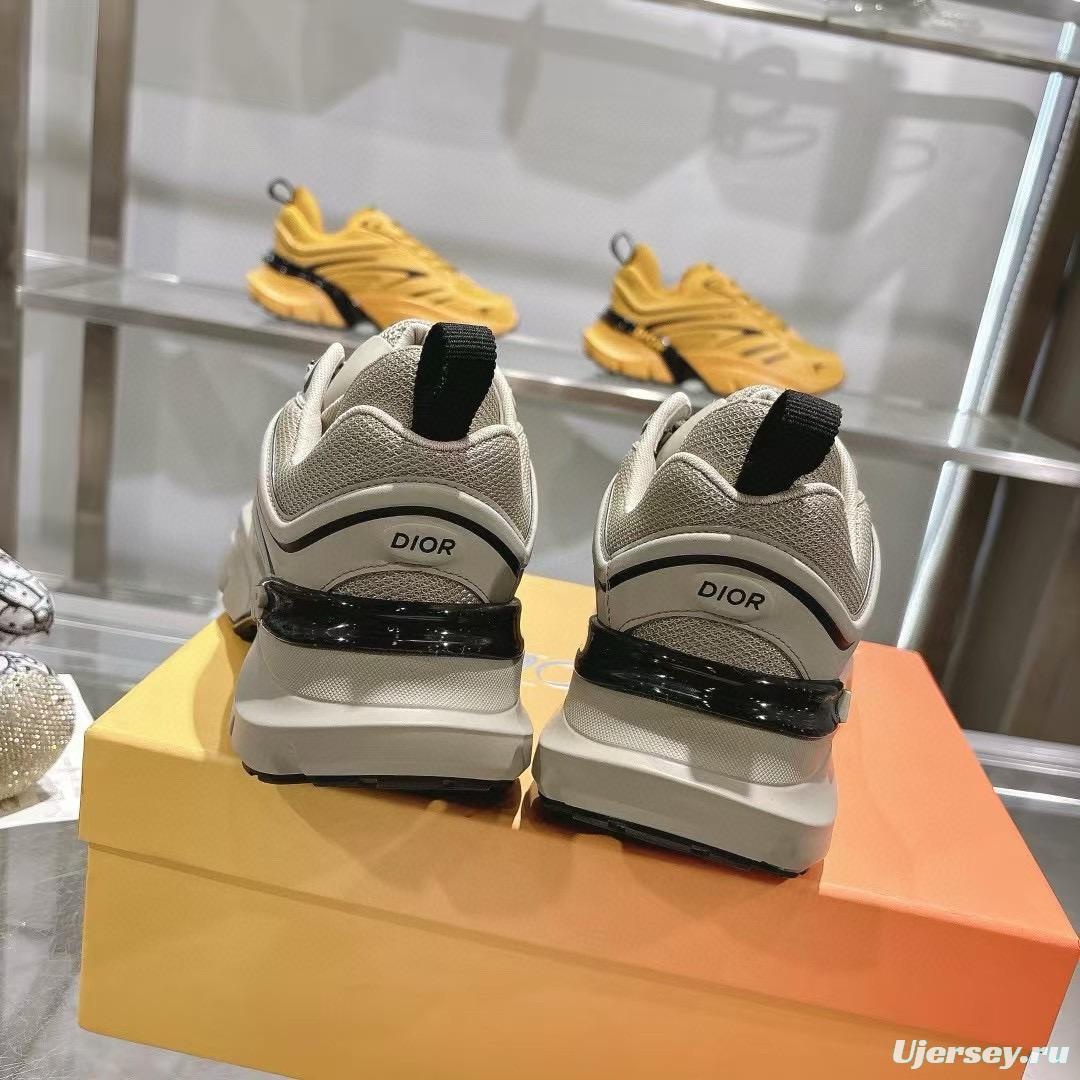 2024 Unisex Dior Beige Black Mesh Sneakers MJ00360