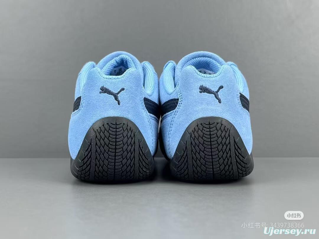 2025 Women Puma Light Blue Black Suede Casual Sneakers KFY00260