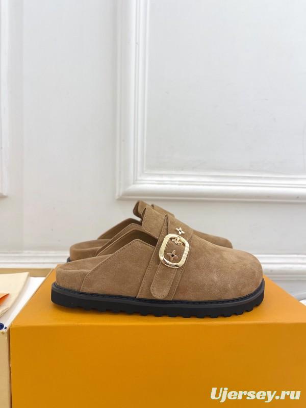 2025 Slippers LV Brown Suede Slippers