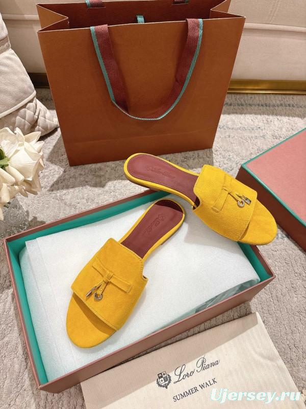 2025 Women LP Yellow Suede Slippers LY00000