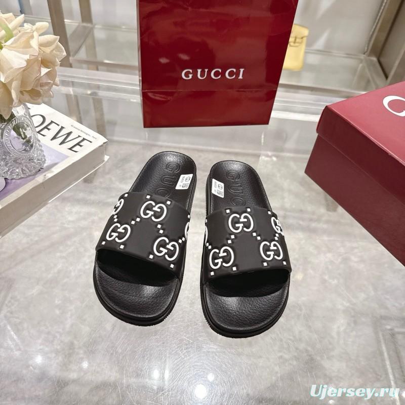 2025 Gucci Black Rubber Slippers
