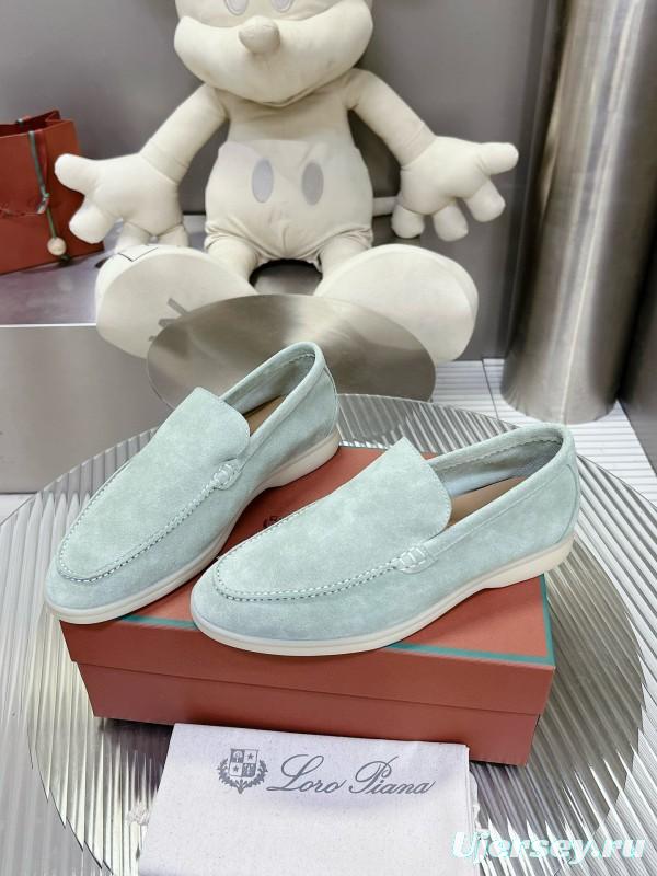 2024 Unisex LP Pale Green Suede Loafers MJ00270