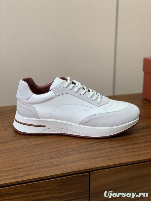 2025 Women Le Parmentier White Suede Leather Casual Sneakers LY