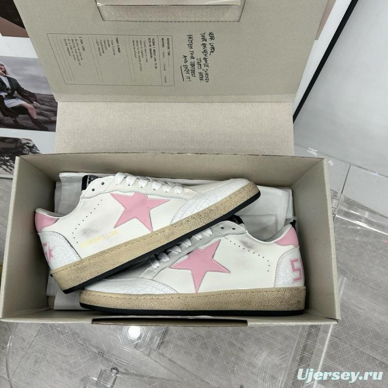 2024 Women GGDB White Pink Leather Sneakers MJ00260
