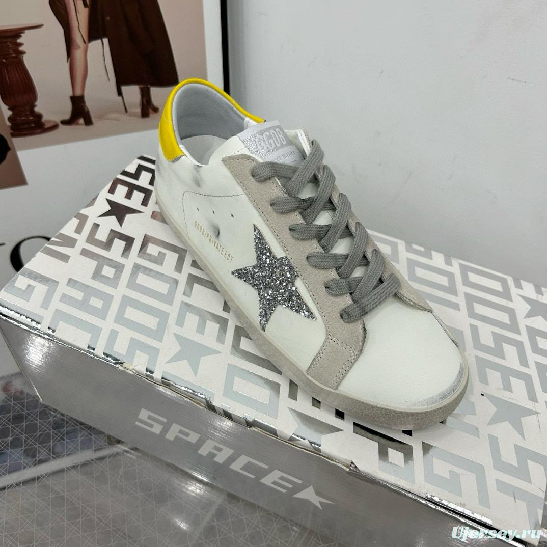 2025 Women GGDB White Grey Silver Glitter Yellow Leather Suede Sneakers