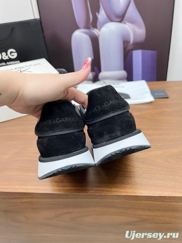 2025 Men Dolce & Gabbana Black Suede Sneakers LY00300