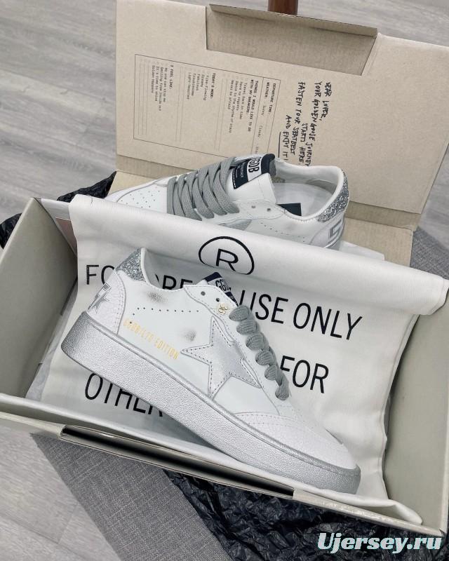 2024 Unisex GGDB White Silver Leather Sneakers MJ00260