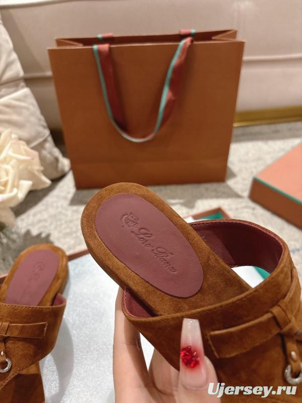 2025 Slippers LP Brown Suede Slippers LY00250
