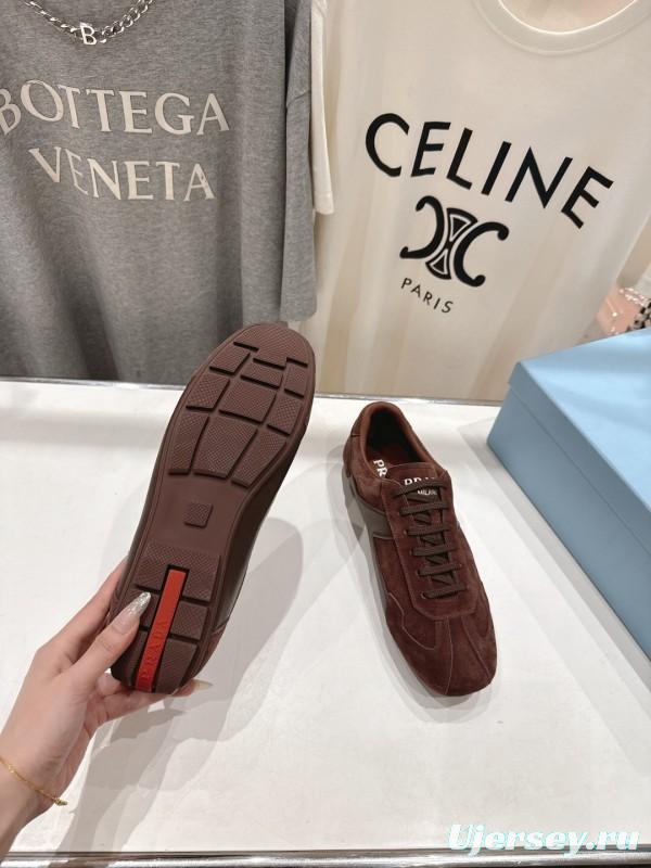 2025 Unisex Prada Brown Suede Casual Shoes