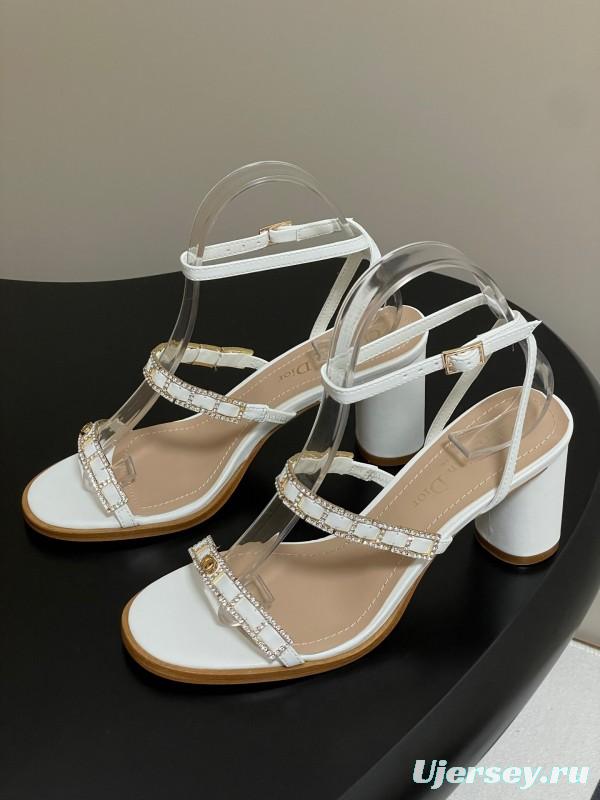 Dior D-lssime Heeled Sandals with Crystal Embellishments and Cross Straps - 2025SS