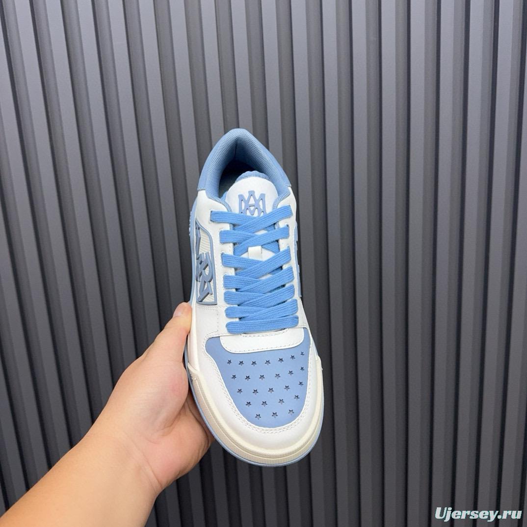 2024 Unisex Amiri Blue White Leather Sneakers MJ00360