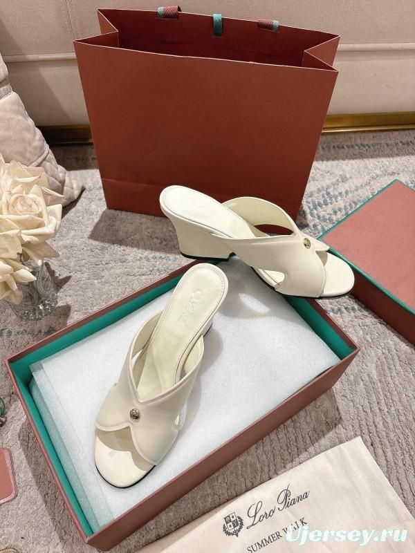 2025 Women LP White Leather Sandals LY00300