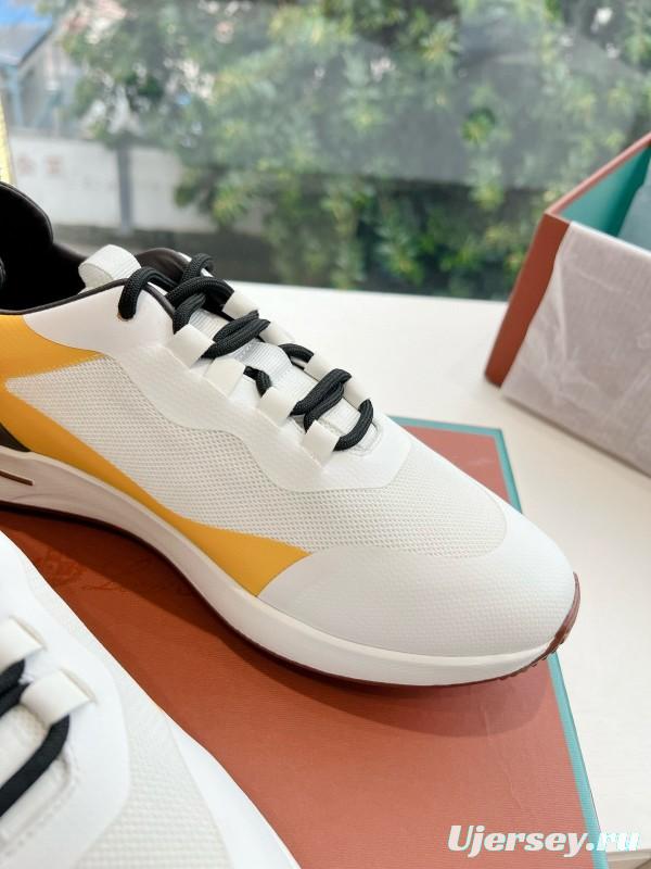 2024 Unisex Le Parmentier White Yellow Black Knit Sneakers Top Version MJ00340