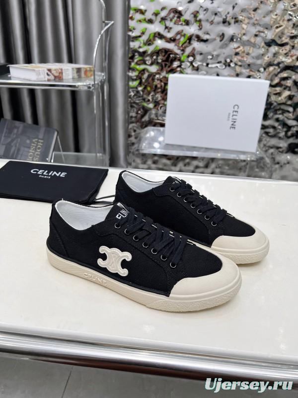 2025 Women Celine Black Canvas Sneakers LY00210