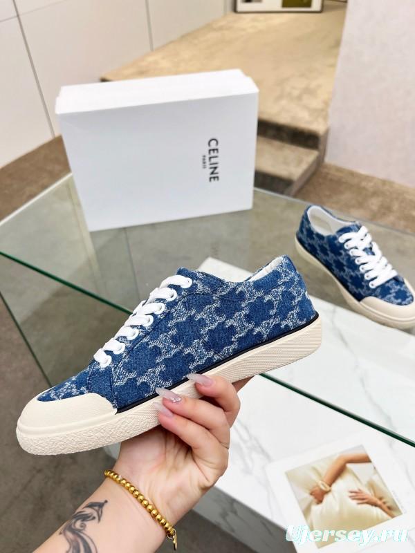 2025 Women Celine Blue Canvas Sneakers LY00210