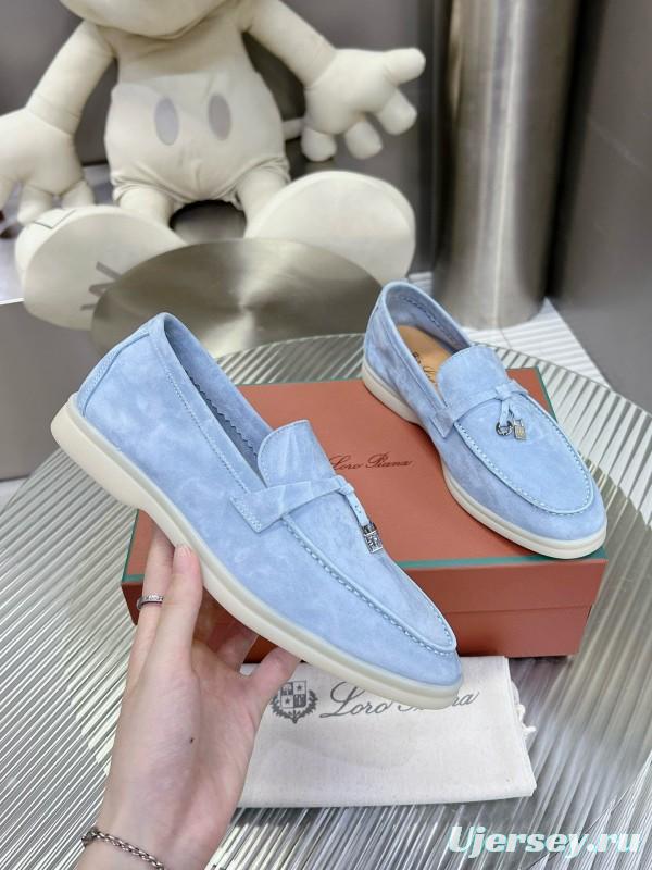 2024 Unisex Le Parmentier light blue suede Loafers MJ00270