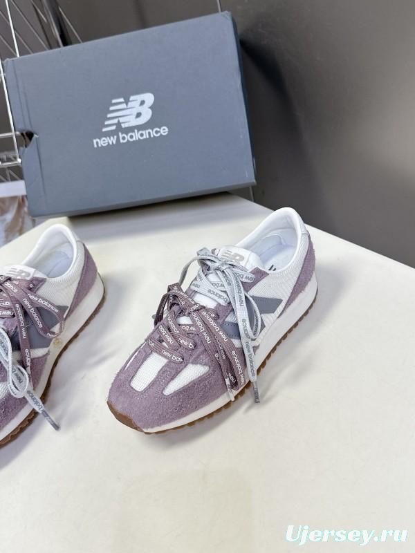 2025 Women New Balance White Purple Suede Mesh Running Shoes KFY00270