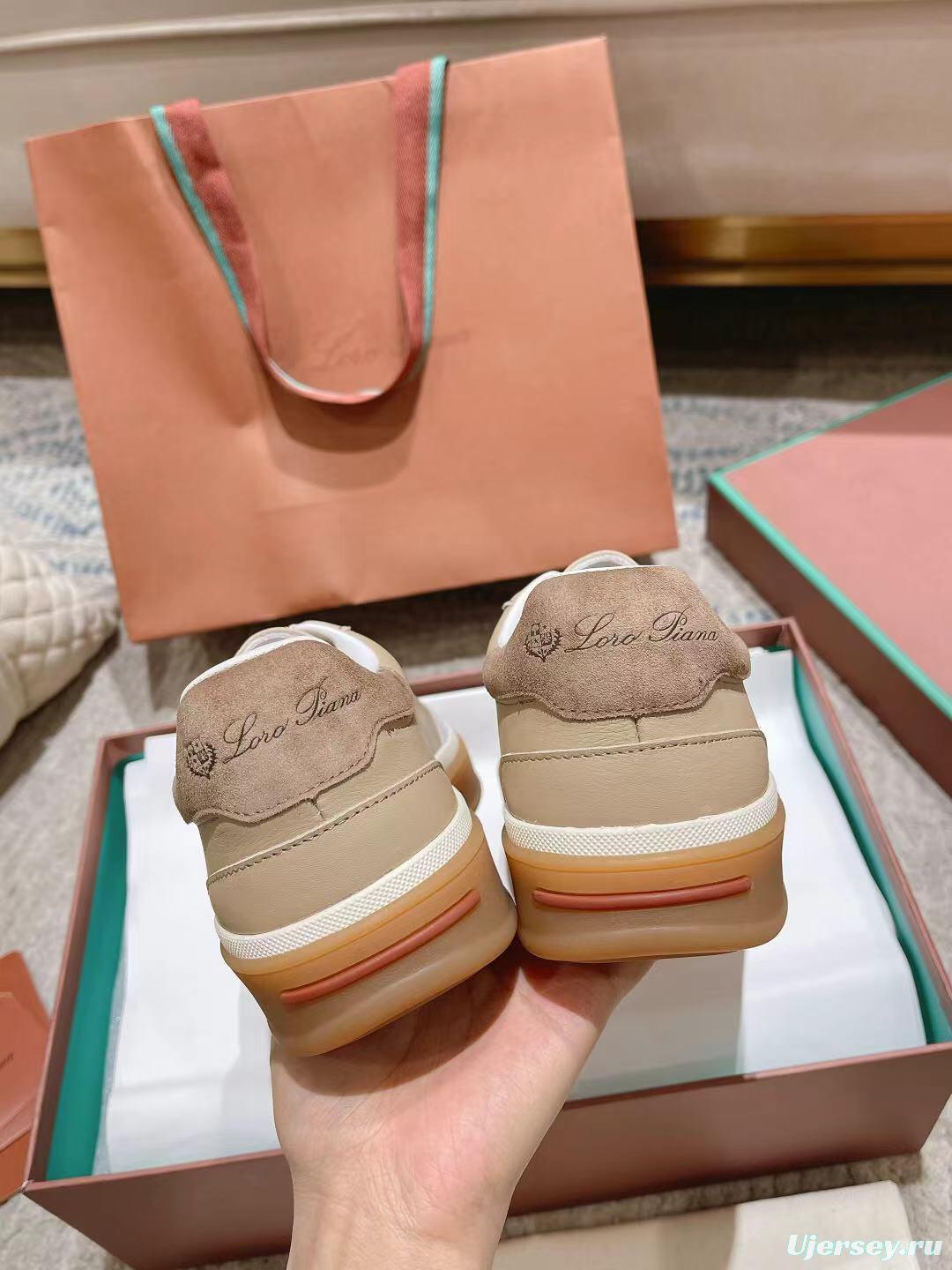 2025 Unisex Le Parmentier Beige White Leather Sneakers Top Version LY00320(F)/LY00330(M)