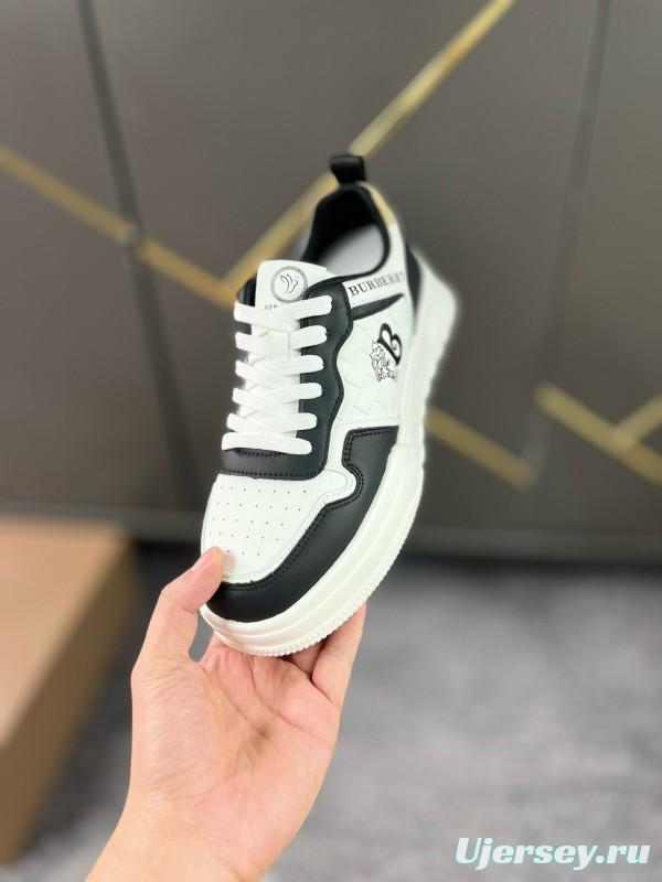 2024 Unisex Burberry Black White Leather Casual Shoes MJ00251