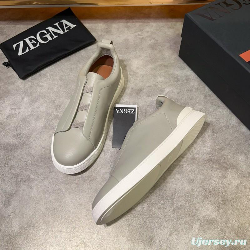 2024 Men Ermenegildo Zegna White Leather Sneakers MJ00280