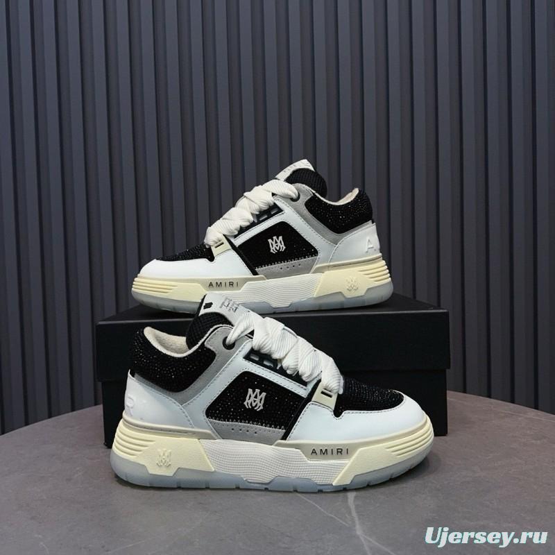 2024 Unisex Amiri Black White Leather Sneakers MJ00410
